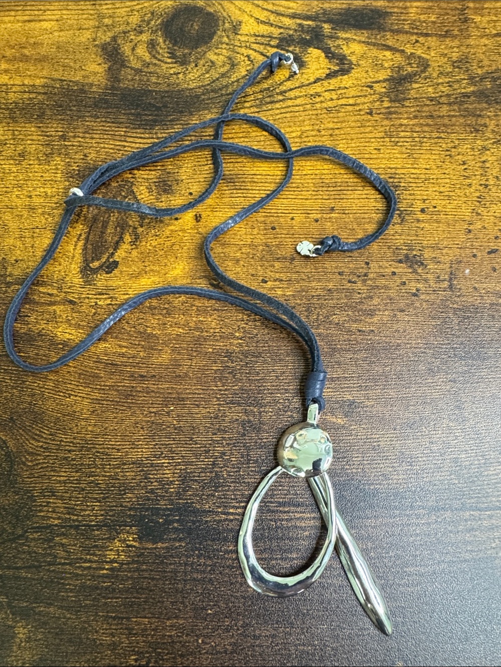Lucky Brand Silver-Tone Sculptural Pendant Necklace
